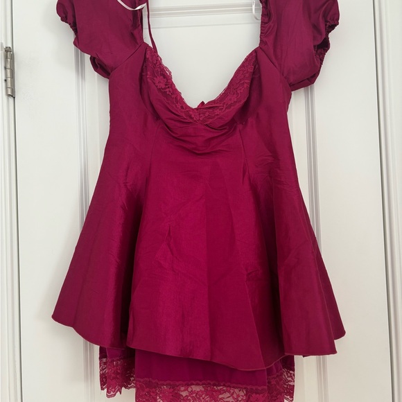 Lulus Corset Lace Magenta Dress - Picture 8 of 9